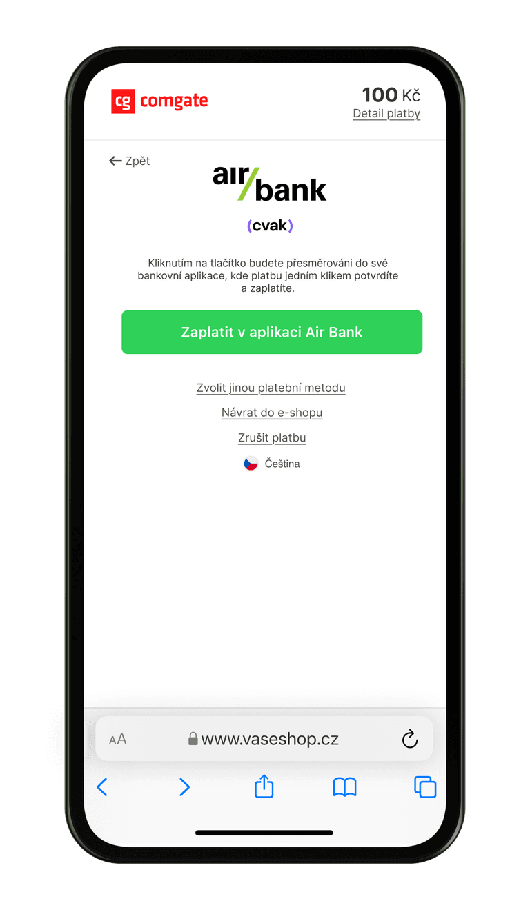 Platba jedním klikem v mobilu
